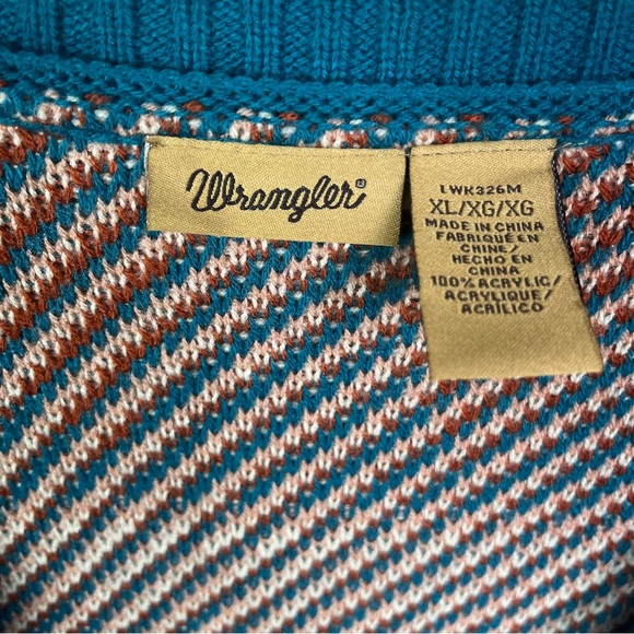 Wrangler Aztec Print Cardigan Sweater Women's XL Fringe Western Cowgirl - Picture 4 of 11